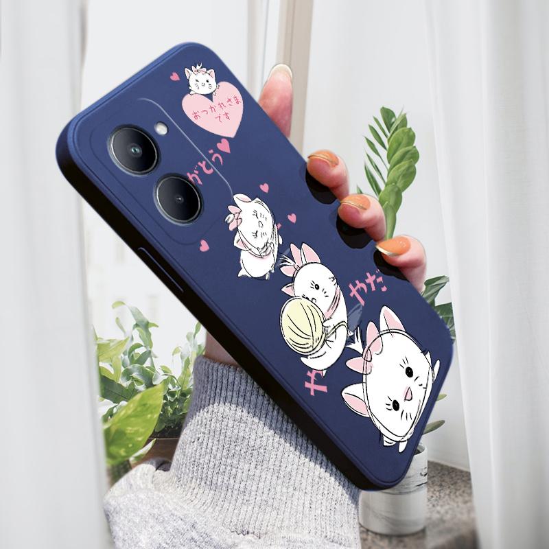 Krásný Roztomilý Kočky Pouzdro na Telefon pro iPhone 15 14 13 12 11 Samsung Galaxy S23 S22 A52 A52S Měkké Plná Ochrana Čtvercové Kryty z Tekutého Silikonu