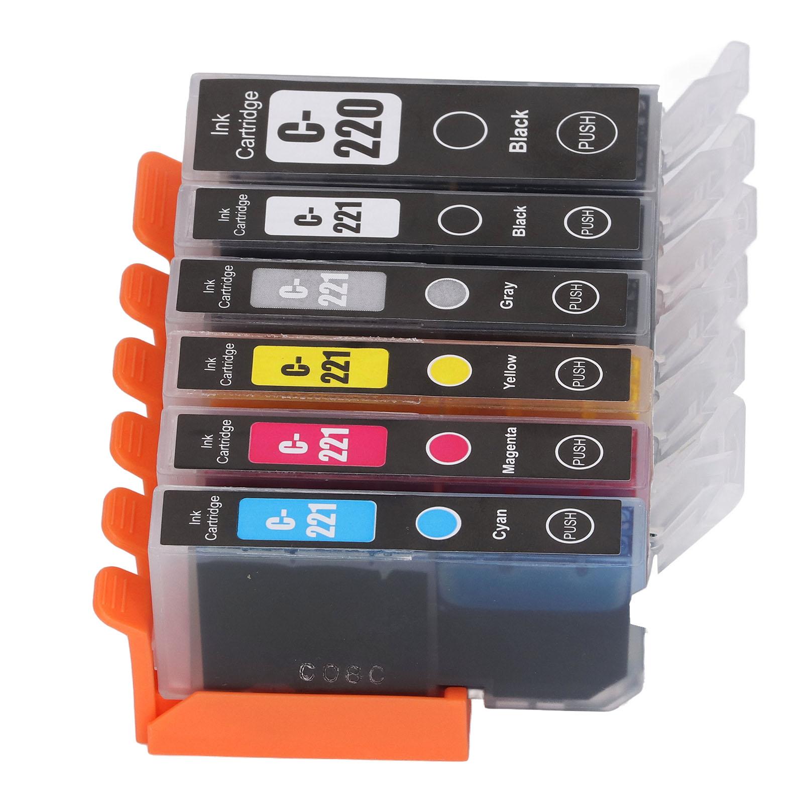 

Printer Ink Cartridge Fluent Printing Practical Ink Cartridge Replacement for PIXMA IP3600 BK BK C M Y GY 6 Colors