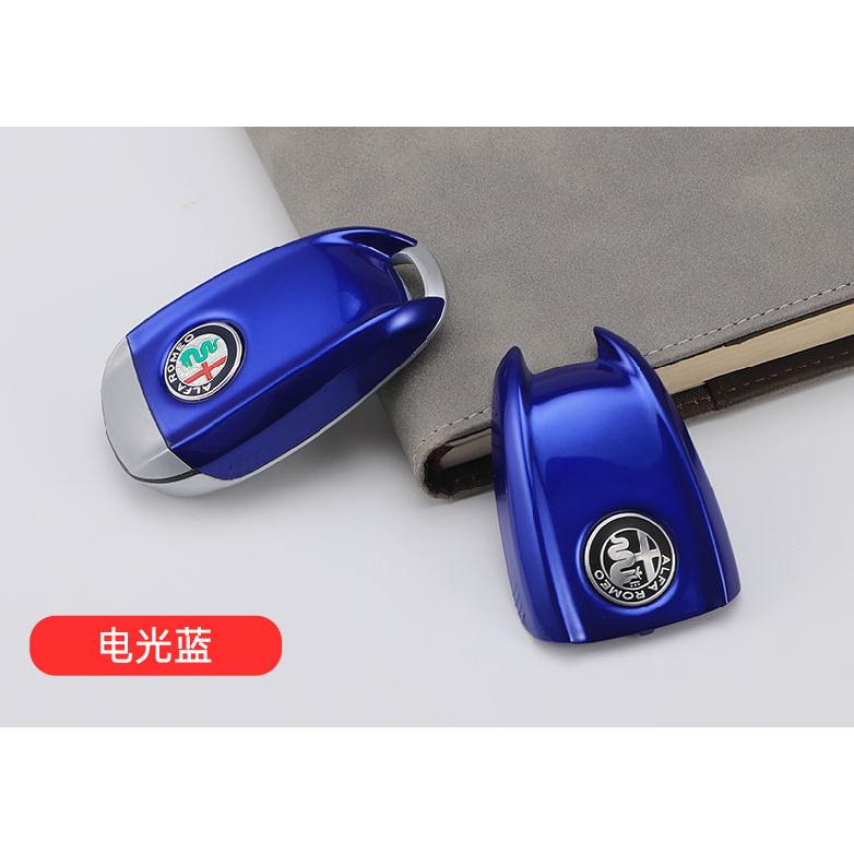 Car Logo Key Cover Replacement Key Case For Alfa Romeo Giulietta Giulia Mito Stelvio giulietta Tonale Carbon Fiber Style Valve Stems 1