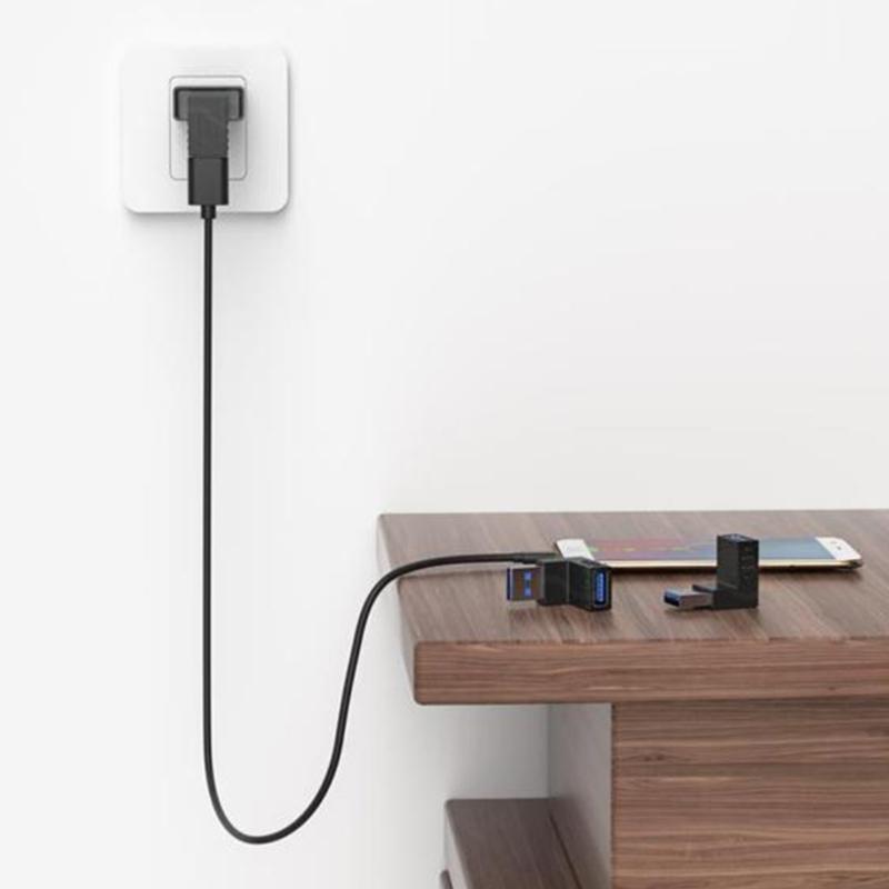 90 Degree USB 3.0/USB 2.0 To USB 3.0/USB 2.0 Adapter 10Gbps USB 3.0/USB 2.0 Female To USB Male Adapter Data Sync Adapter