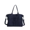 Velkokapacitní džínová crossbody taška na zip, jednobarevná, všestranná, módní, měkká, jednoduchá, trendy, taška přes rameno