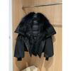 Giacca Invernale Donna Taglia L Collo in Vera Pelliccia di Volpe Giacca Imbottita Larga Calda Parka Cappotti in Piuma