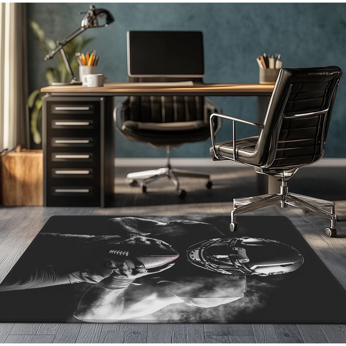 

American football player rug sports fan artwork gaming room carpet man cave decoration athletic theme floor mat NFL lover 50x 80cm