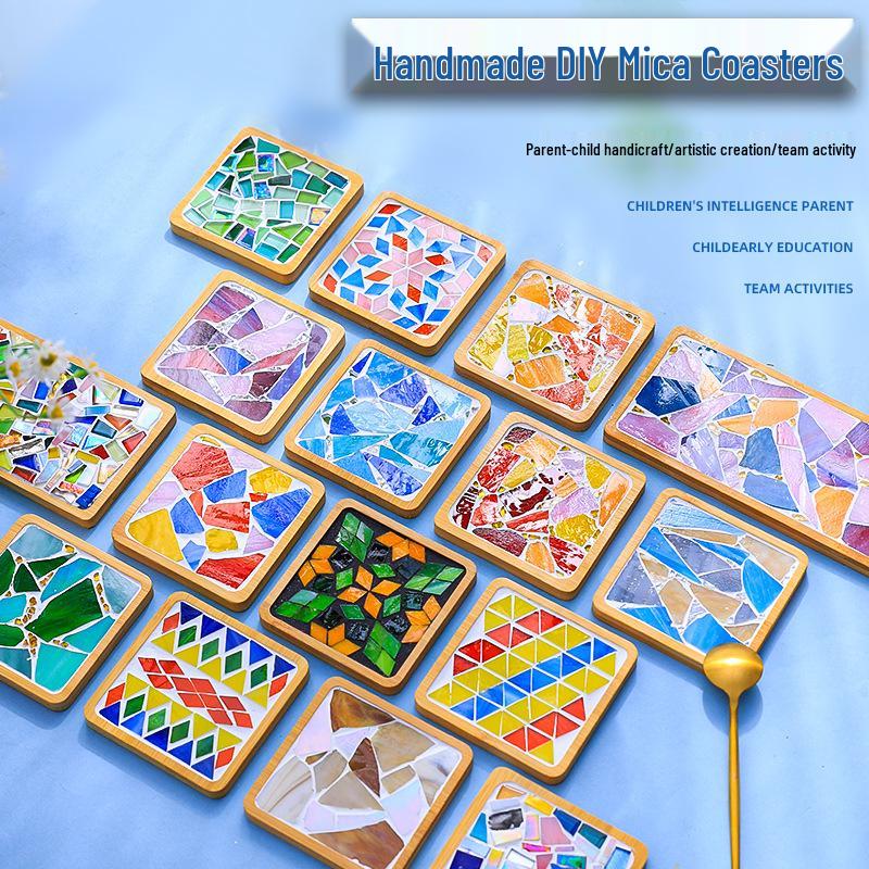 Mosaik Glimmer Bambu Underlägg & Grytunderlägg DIY-kit för Studenter & Barn