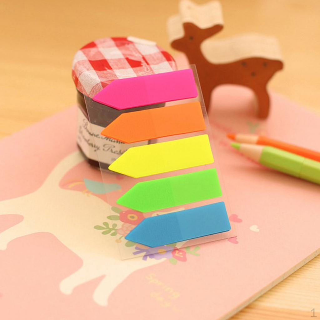 

5 шт./упак. флажки для вкладок или книжные маркеры, флуоресцентные цвета Arrow Shape