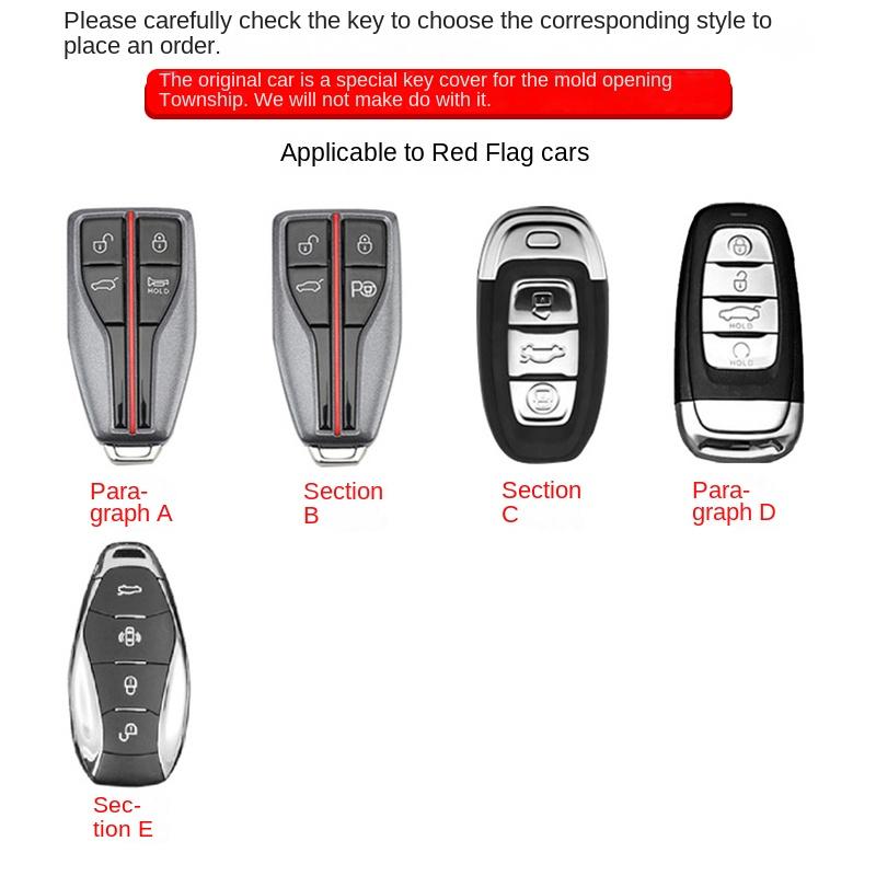 Fit For Hongqi Car Key Case Cover Chain Protector Shell Housing Faw Hongqi E-Hs9 H5 H9 Hs5 Hs7 H6 H7 Ehs9