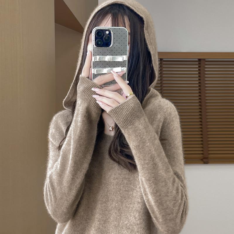 Women's Cashmere Sweater Qinghe Cashmere 30% Cashmere 70% Wool Autumn and Winter Pullover Warm and Fashionable