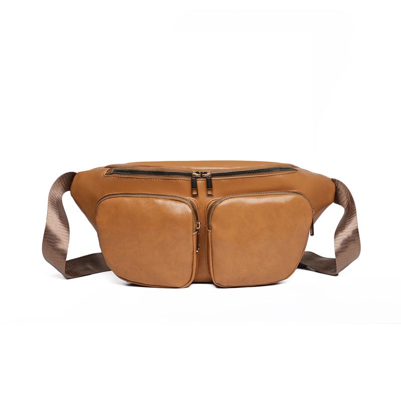Waist Bag Women's Chest Bag Soft Leather Shoulder Crossbody Bag