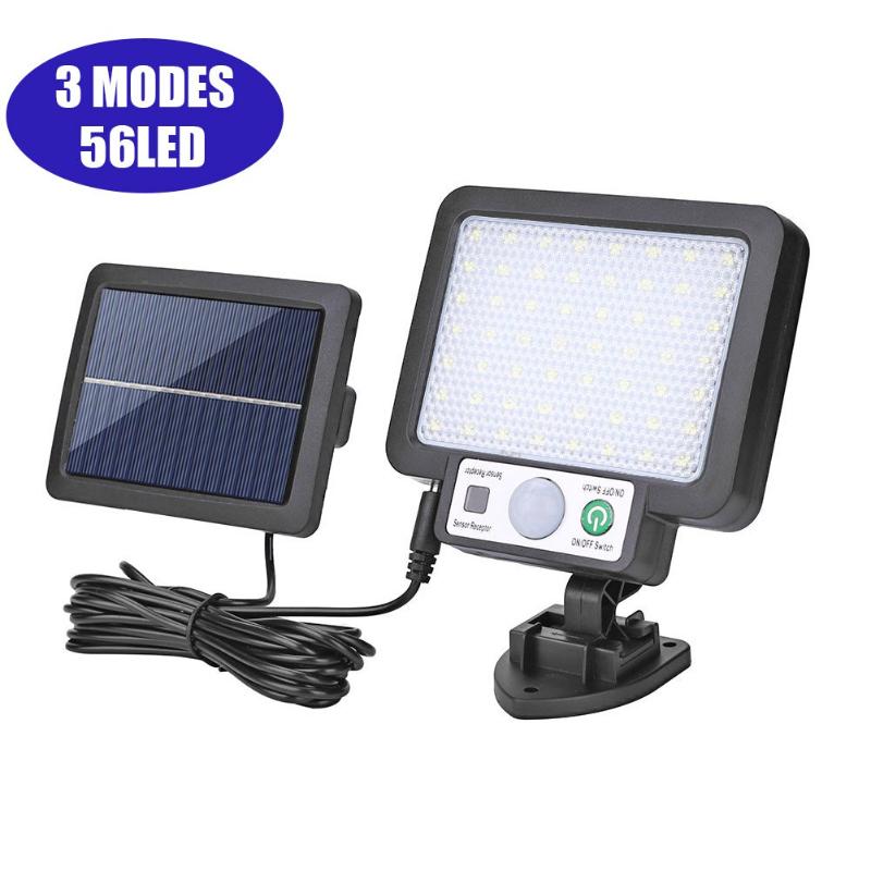 56LED/72/108/117COB Solar Split Wall Lamp 3-mode Outdoor Waterproof Motion Sensor Garden Emergency Street Lamp Remote Control Wall Lamp