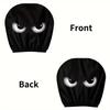 2PCS Funny Slanted Eyes Cartoon Print Car Pillowcase Cover Soft Comfortable Automobile Auto Seat Headrest Washable Fabric