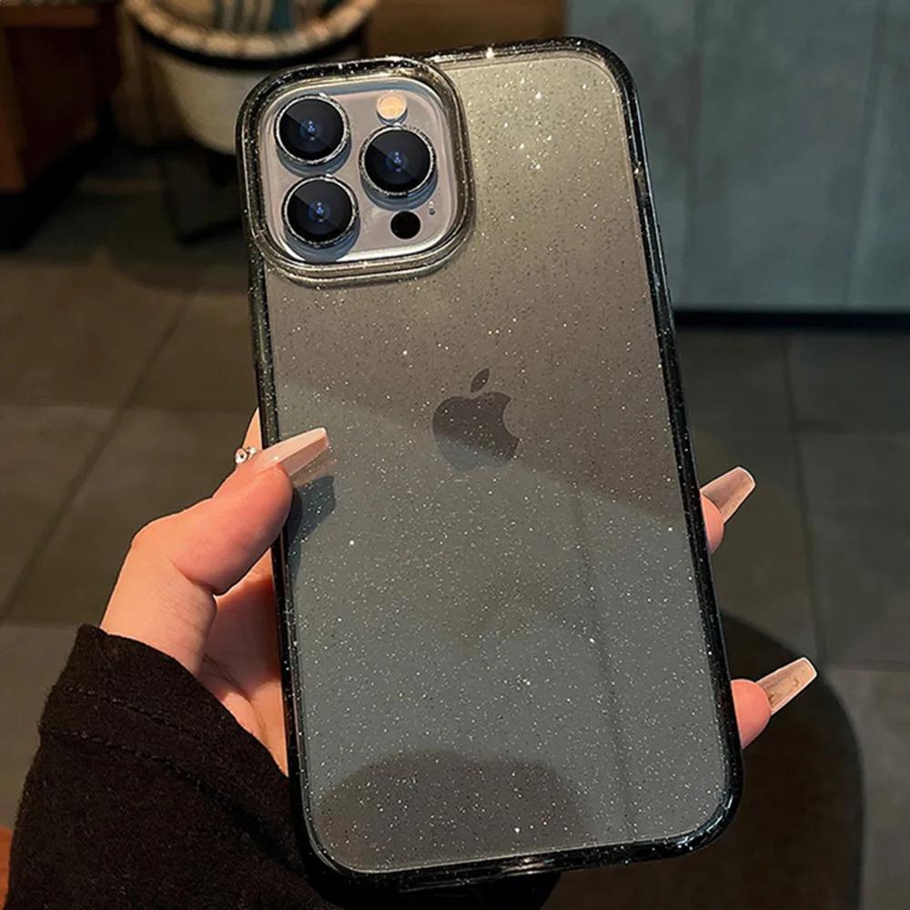 Luxury Bling Glitter Clear Case For iPhone 17 Air 16 15 14 13 12 Mini 11 Pro Max Plus Shockproof Transparent Soft TPU Cover