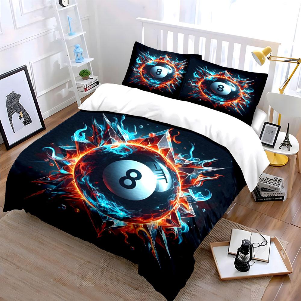 Fiery Eight Ball Design. Bedding Sets Duvet Cover Sets Duvet Covers Pillowcases(1 * Duvet Cover 2 * Pillowcases Without Duvet Insert)