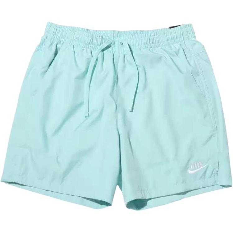 Nike Solid Color Casual Drawstring Straight Shorts Men Bottoms Blue AR2383-382