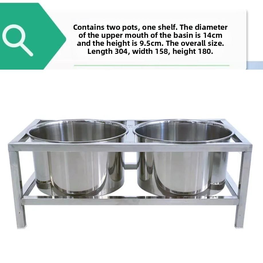 Stainless Steel Dog Food Bowl Fix Prevent Knocked Over Double-bowl Protection Neck Easy Clean Pet Feeding Products Accessories