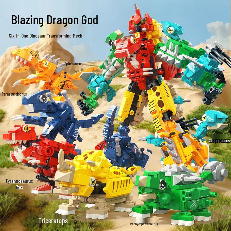 Qimu Dinosaur Transforming Robot Building Blocks - Children s Puzzle Toy Model Gift