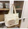 School bag, small food, cute ins transparent shoulder bag, large capacity campus student versatile handbag
