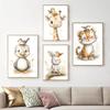 Boho Style Cartoon Animal Illustrations Posters Prints Canvas Painting Wall Art Picture Living Room Home Baby Room Nursery Decor