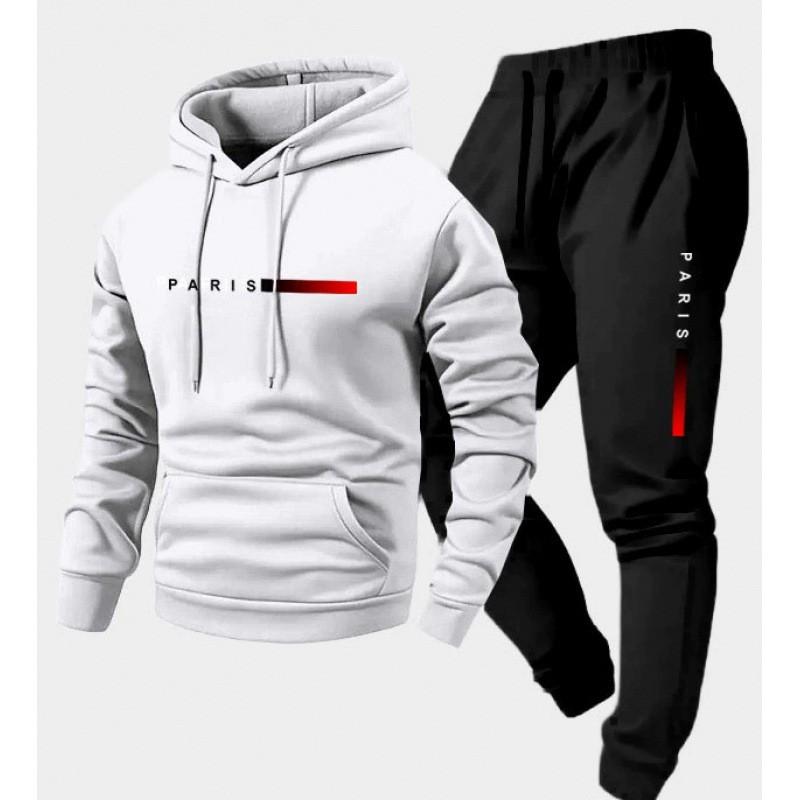 Mens Hooded Oversized Cotton Blend Sweatshirt Set Long Sleeve Top Pants Casual Sportwear