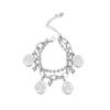 Women Bracelet Alloy Steel Geometric Shape Pendant Double-layer Bracelet