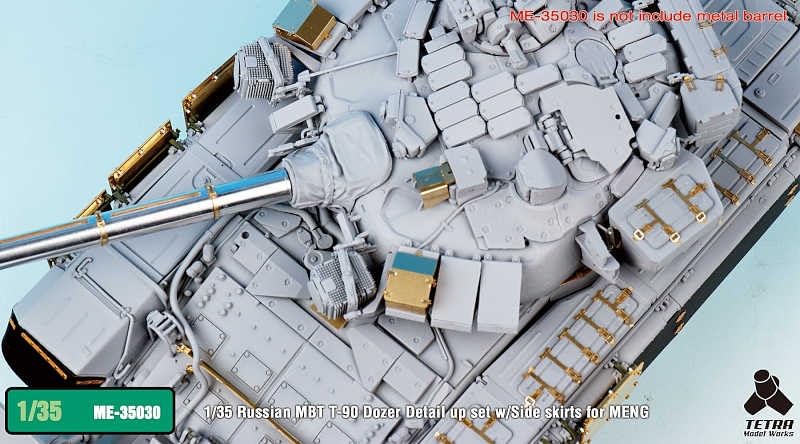 Tetra Model scale ME Series Russian Tank with Dozer Blade and Side Skirts Plastic Model Parts ME3530 1/35 T-90 (MEN)