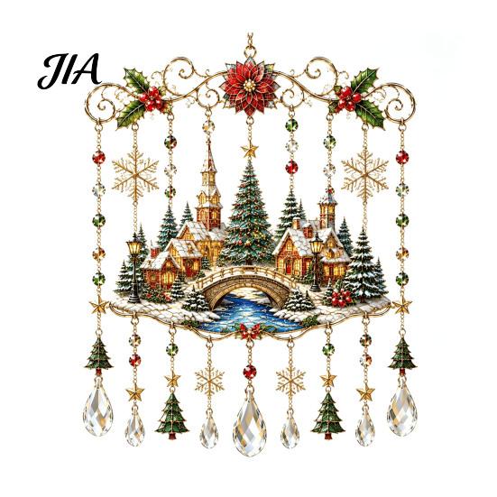Atmosphärische Dekoration für Büroräume Weihnachts-Windspiel, Acryl-Sonnenfänger für Außenbereich Garten Terrasse Elegante Dekorationen Festival-Dekor, Hängend