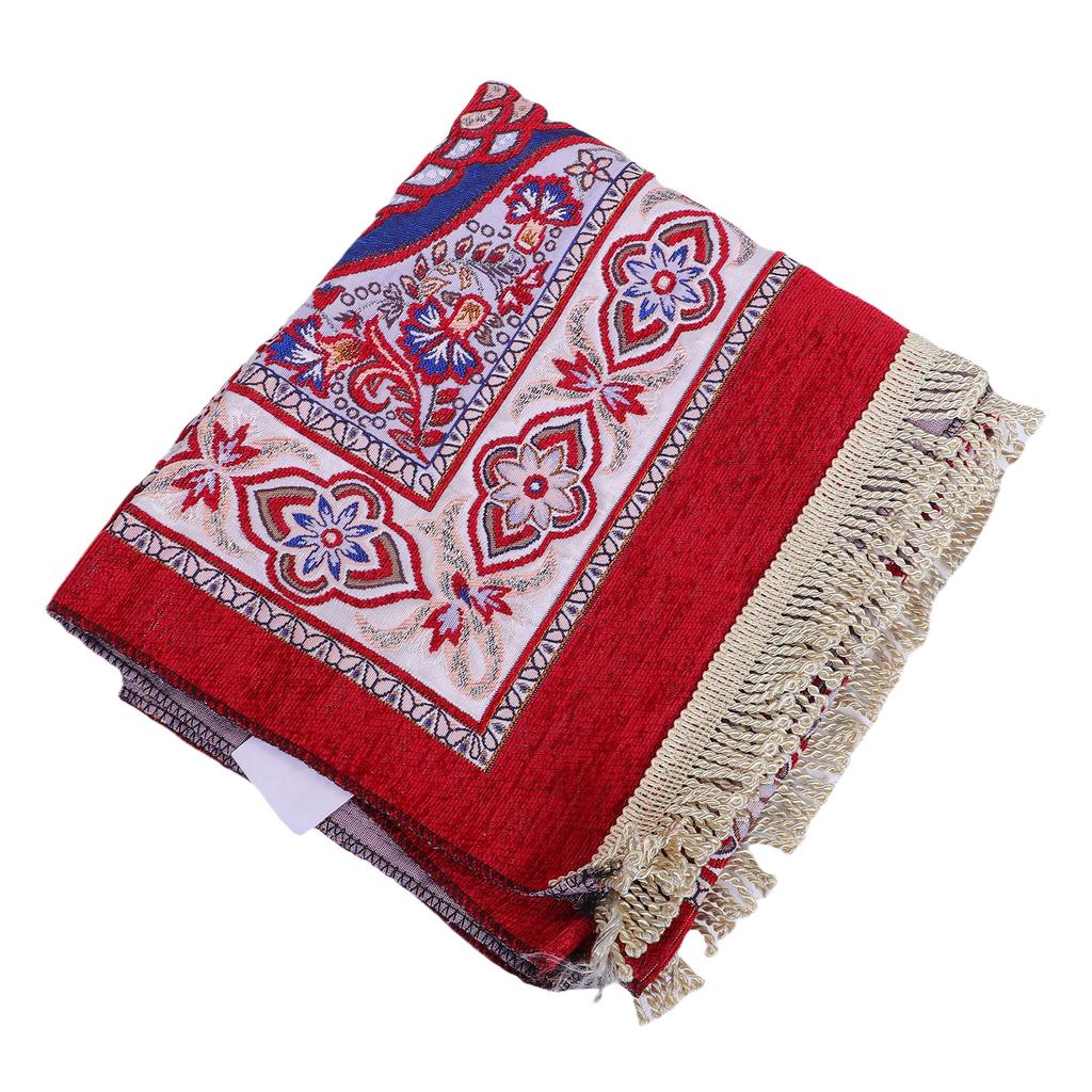 Pray Rug Thick Soft Embroidered Praying Mat with Tassel for Women Men Children Meditation