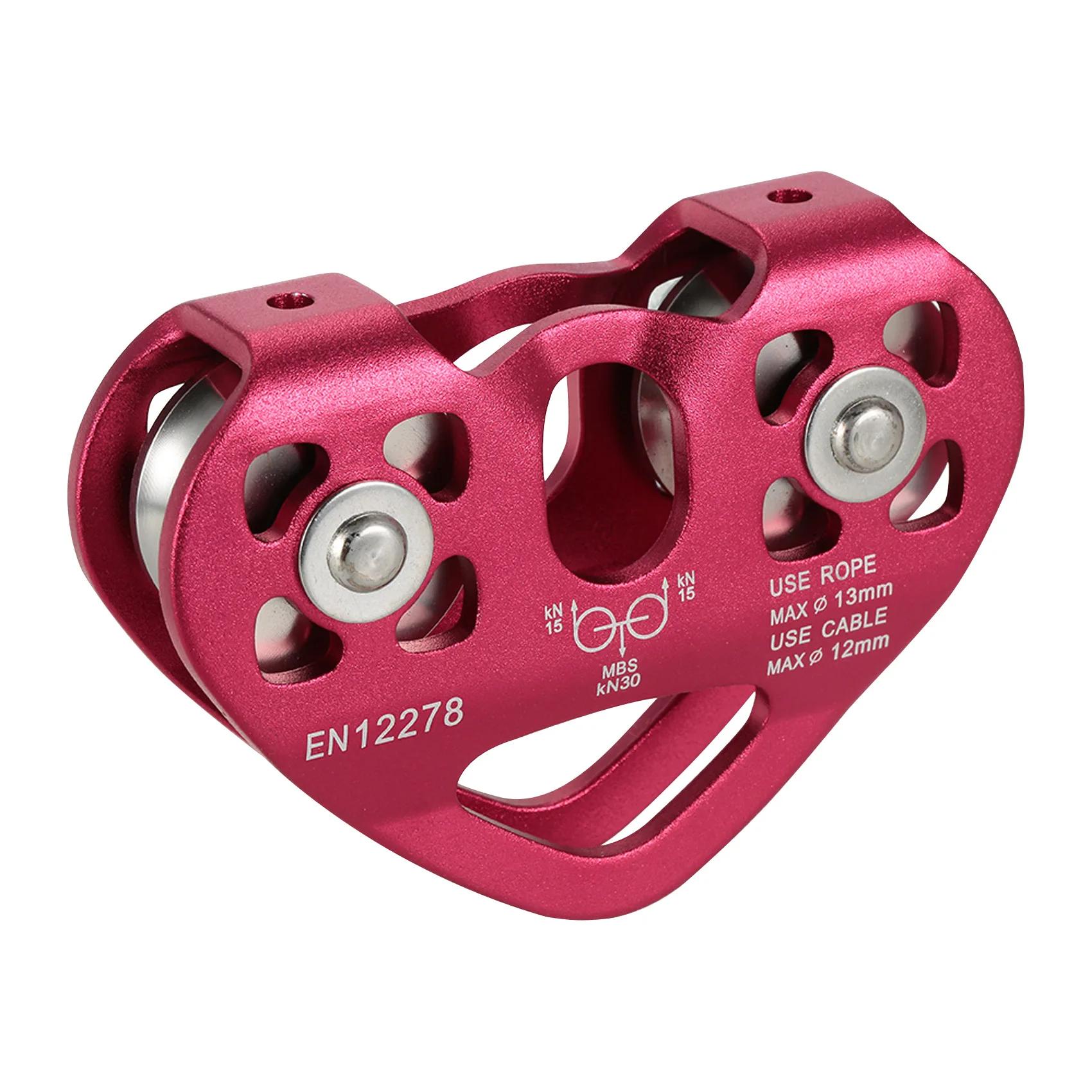 

30kN Steel Cable Double Pulley w/ Ball Bearing for Climbing, Rescue, Mountaineering & Aloft Work