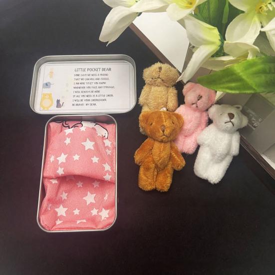 Plush Doll Personalized Gift Box Mini Stuffed Bear Set Soft Stress-Relief Companion for Teens Portable Cute Birthday Christmas Gift Comfort Security
