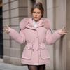Women's Parka New Fashion Women Winter Jacket Fake Fur Collar Oversized Long Coat Hooded Warm Lining Female Puffer Jacket Parkas