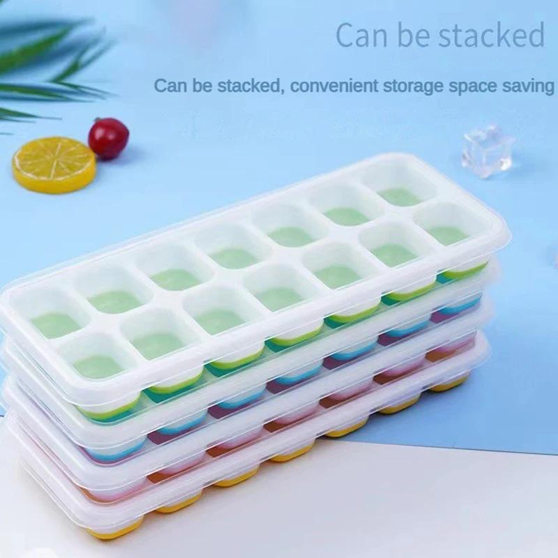 14 Grid Ice Cube Tray Silicone Mold Square Ice Cube Tray Mold Ice Cube Maker Non-toxic Durable Bar Pub Wine Ice Blocks Maker.