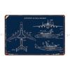 Antonov An 225 And Buran Navy Blueprint Metal Sign Poster Pub Club Cave Iron Cinema Tin Sign Poster
