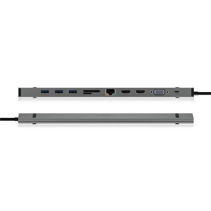 Raidsonic icy box ib-dk2106-c dockingstation mit dreifacher videoausgabe - 60629