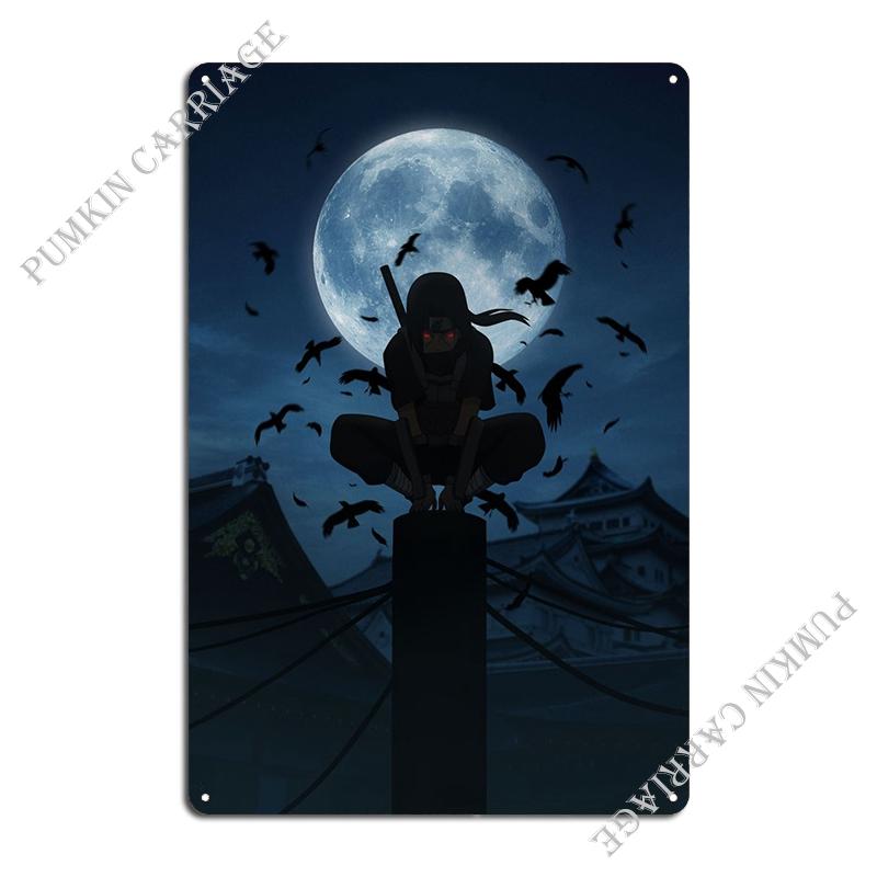 Genjutsu Itachi Mond Metallschild Poster Wanddeko Plaketten Wanddeko Garage Blechschild Poster