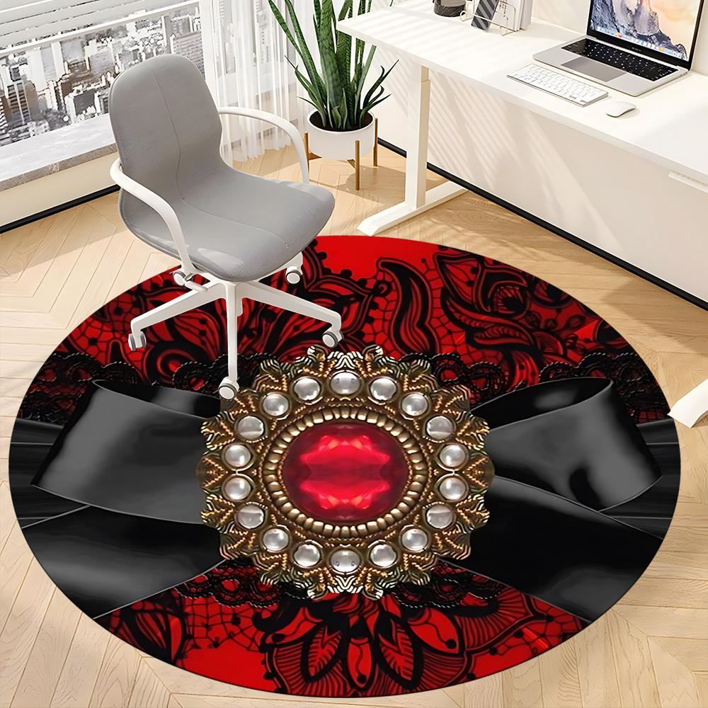 1pc Elegant BowChair Carpet for Office, Indoor Non-Slip Washable Polyester Fiber Carpet, Mat For Office, Machine Washable