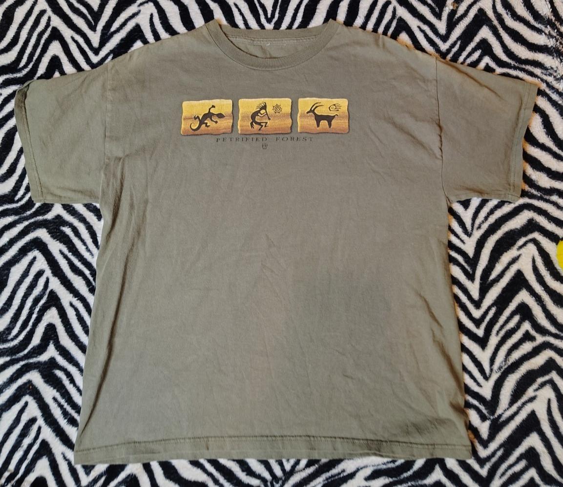 Petrified Forest Wildlife T-Shirt Men s Large Green Kokopeli Vintage 90s Aztec XXXXL