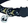 Pet Collar Cat Face Safety Buckle Quick Release Adjustable Length Soft Bell Hot Stamping Star Moon Design Cat Collar