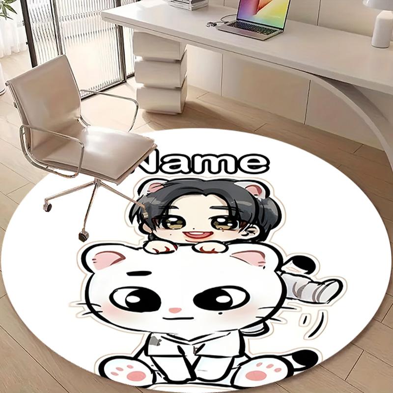 Personalized K-Kpop Team Round Chair Office Rug - Perfect for Mat, Office Chair & More - Ideal Gift for Birthdays and Holidays