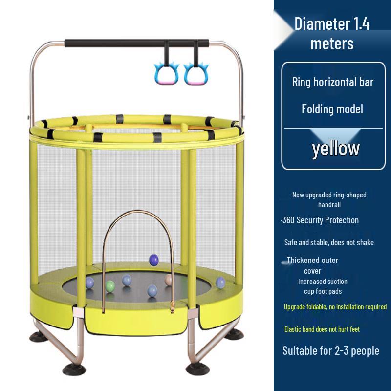 Foldable Kids Trampoline with Handlebar