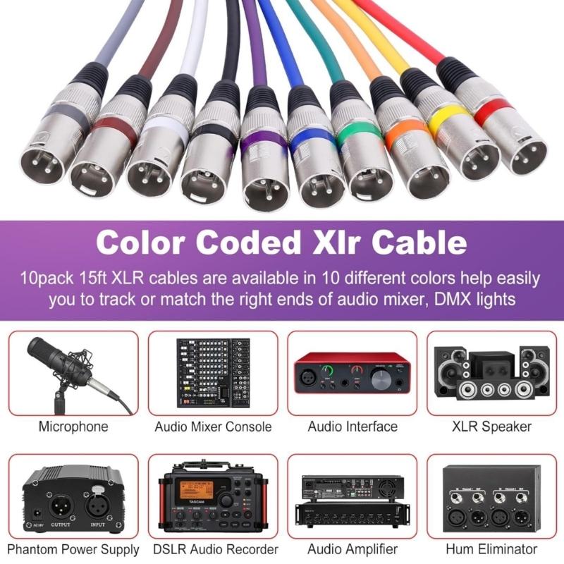 Quality Microphones Cord 3Core XLR Cable XLR Male to Female Cord Perfect For Mixer Amplifiers And Music Gears Wire