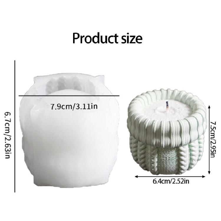 Knitted Texture Silicone Candle Molds Food Grade Silicone Mould For Handmade Candle Cup Soap Chocolate Plant Flowerpot