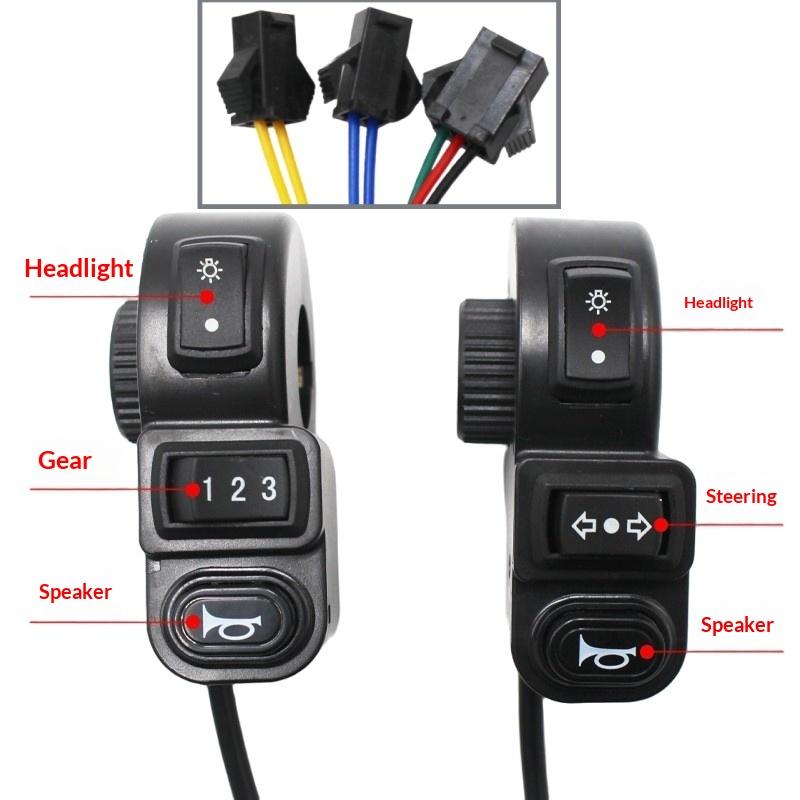 1/3Pcs Motorcycle Accessories 3In1 E-Bike Light On-Off Switch Horn Turn Signal Switches For Motorcycle Handlebar Switch