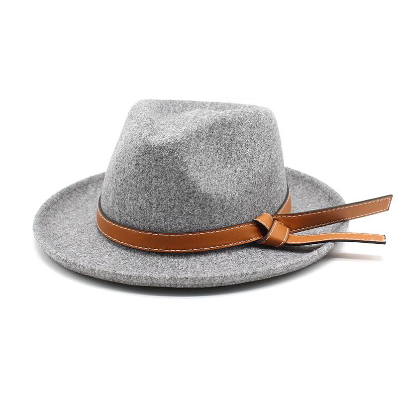 Felt Hat Top Hat Woolen British Trendy Hat Woolen Western Style Belt Jazz Hat