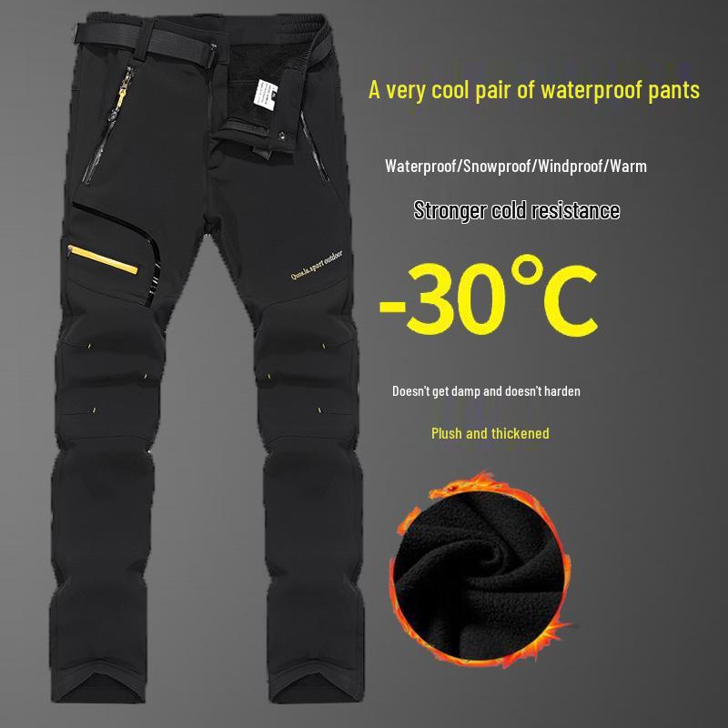

Men s and Women s Waterproof Softshell Fleece Ski Pants - Thickened, Breathable, Warm, Perfect for Autumn/Winter Mountaineering 2XL