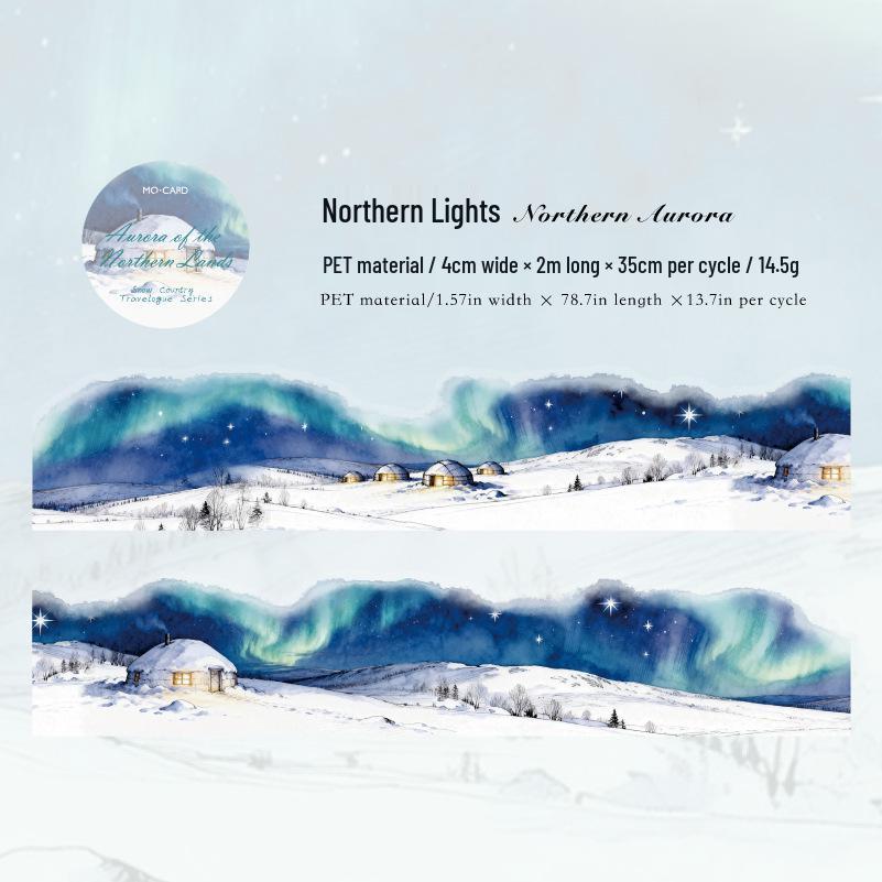 Mo Mo PET Irregular Shape Tape - Snow Country Chronicle Winter Series, Journal Decoration Collage, 6 Styles