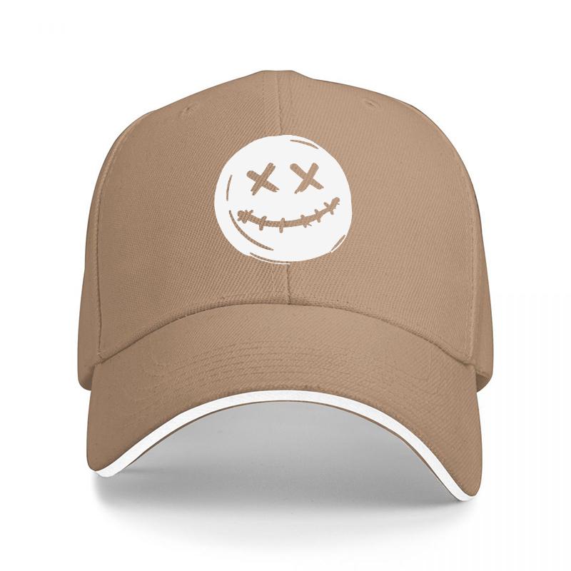 Jack Skellington Gesicht Baseballkappe Schwarz und Weiß Halloween-Thema Design Klassische Passform Verstellbare Mütze für Erwachsene