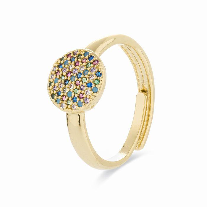 Bague - LUXENTER - Cuix - Zircone multicolore - Or jaune 18 carats - Femme