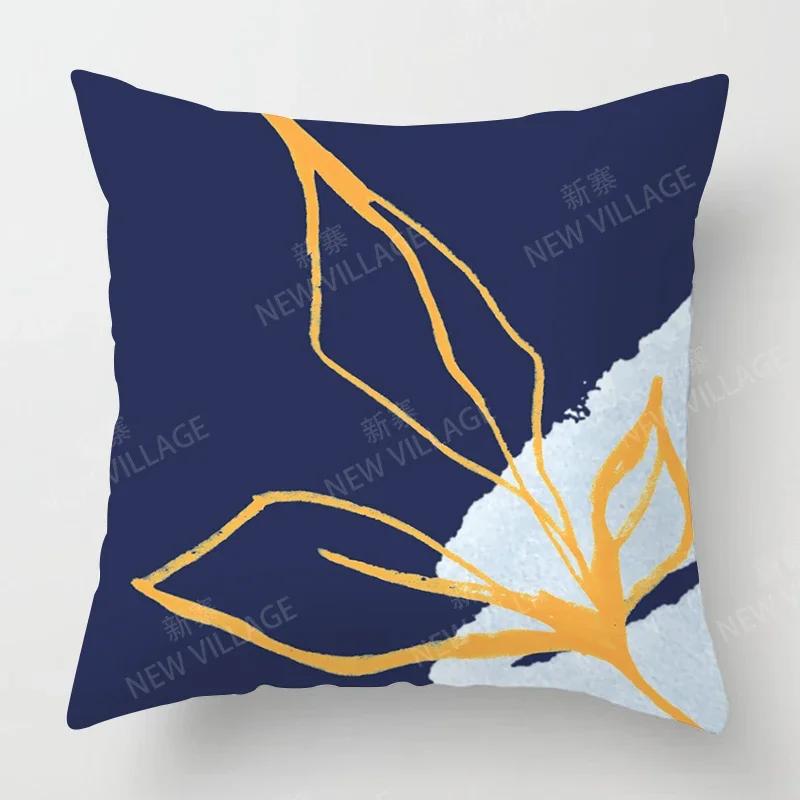 Doplňte dekoraci svého obývacího pokoje stylovým geometrickým povlakem na polštář v modrobílém květinovém vzoru Home Decor 45x45 40x40