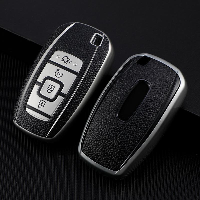 

Lincoln Car Key Case for Adventurer, Navigator, Aviator, Lincoln Z - Women s Leather Pattern with Snap Button. PE Bag Packaging