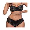 Black Lace Halter Bra & Panty Lingerie Set