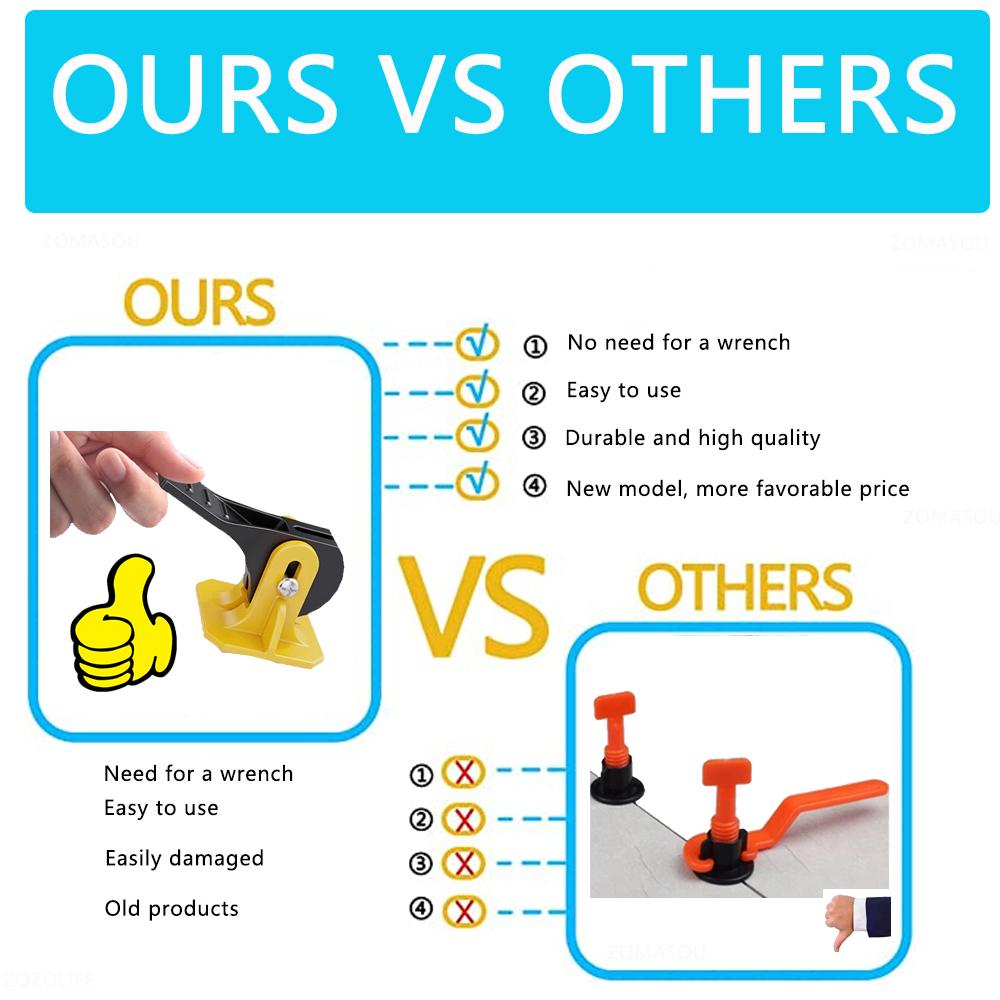 5-200 buc Agrafe pentru sistem de nivelare a plăcilor de pardoseală Instrumente de construcție Distanțiere de reglare a reglajului de nivelare a plăcilor Set de distanțiere pentru perete de plăci de porțelan